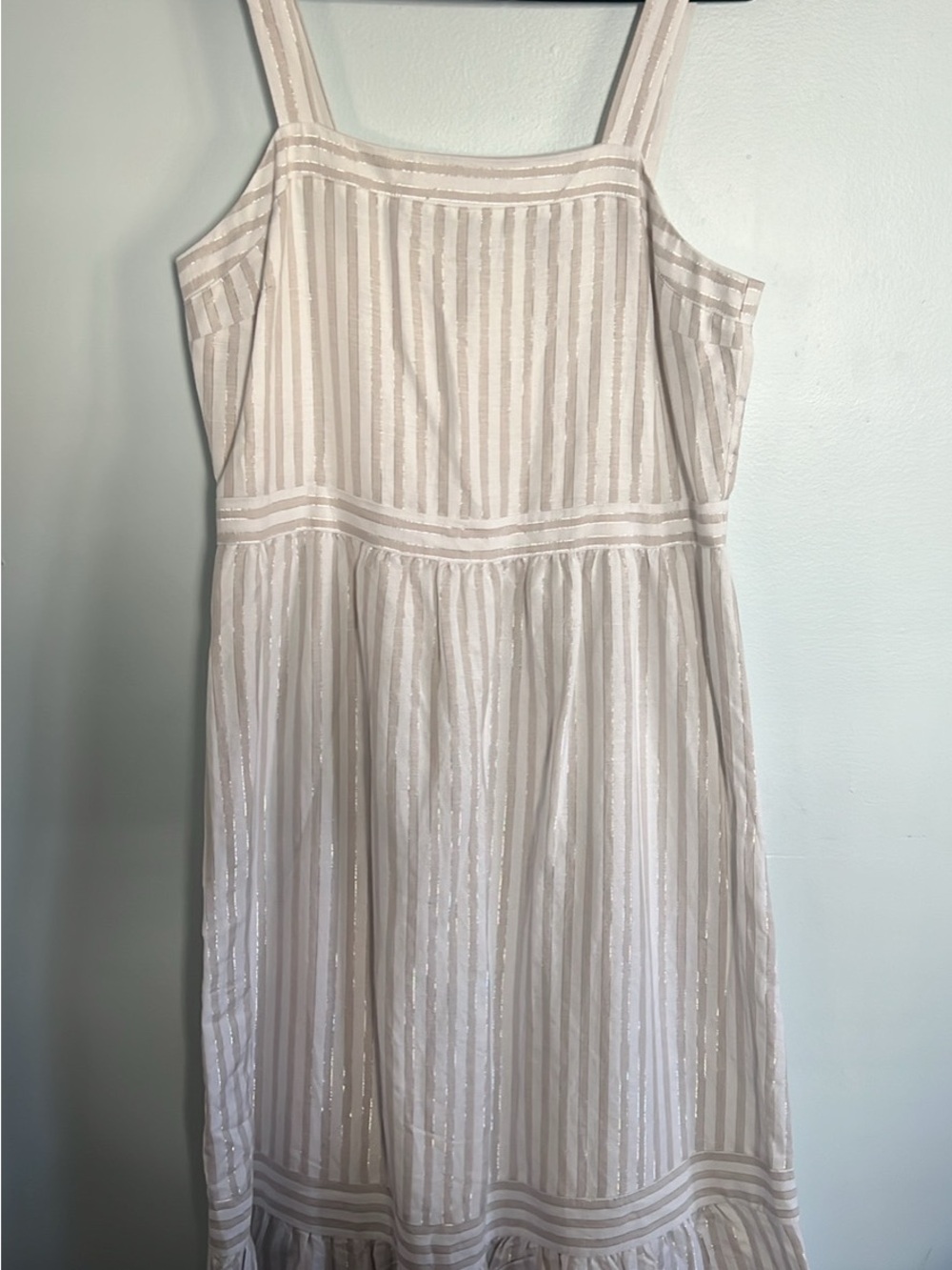 LOFT Striped Shimmer Maxi Dress Size 12